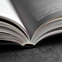 Naklejka premium Detailed view of the textured edges of open book pages.