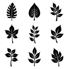 A Minimalist Graphic Illustration Presents Nine Stylized Lotus Flower Icons In Solid Black On White