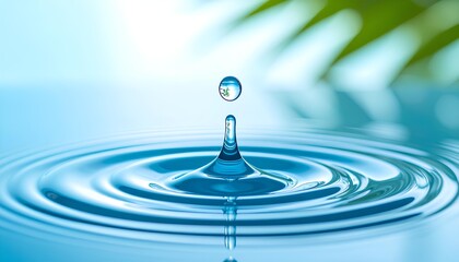 blue water droplets create a splash of freshness.