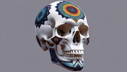 Ornate Sugar Skull for a Festive Birthday Celebration