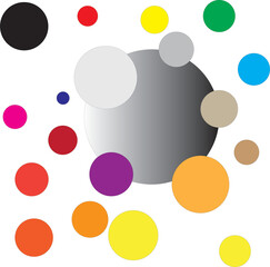 Colorful circles on a white background pattern art