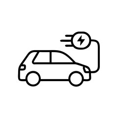 Fototapeta premium Electric car charging icon with energy symbol illustration 