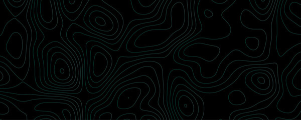 Teal Topographic Contour Lines on Black Background 1