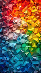 Abstract geometric pattern with multicolored polygonal texture and 3d lighting effect
