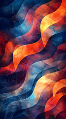 colorful abstract wave pattern with fluid motion and vibrant lighting effects