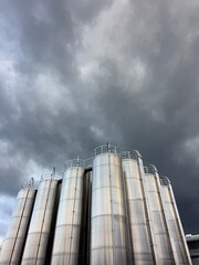 Large industrial building with a lot of tanks