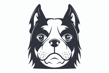 dog head black and white silhouette