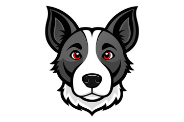 dog head black and white silhouette