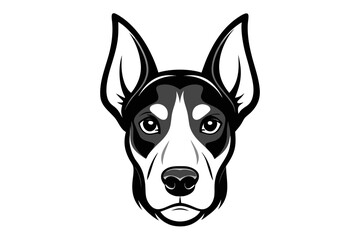 dog head black and white silhouette