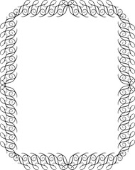 Vintage Ornamental Frame – Elegant Black Vector Border, PNG, 300 DPI