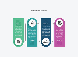 4 step infographic design. schedule concept with paper layout. can be used for workflow illustration