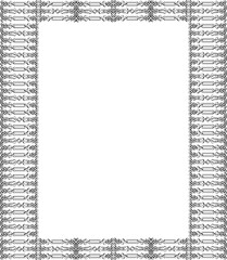 Vintage Ornamental Frame – Elegant Black Vector Border, PNG, 300 DPI