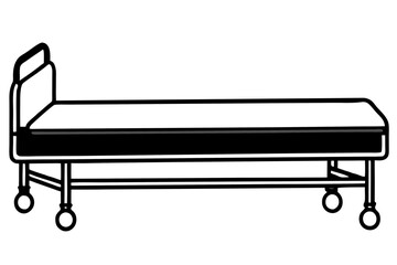 hospital bed black and white silhouette