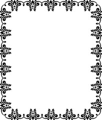 Vintage Ornamental Frame – Elegant Black Vector Border, PNG, 300 DPI