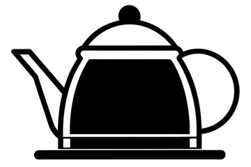 Obraz premium kettle icon black and white on white background