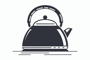 Obraz premium kettle icon black and white on white background