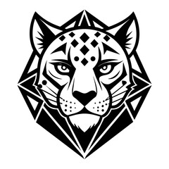 leopard head logo geometric design