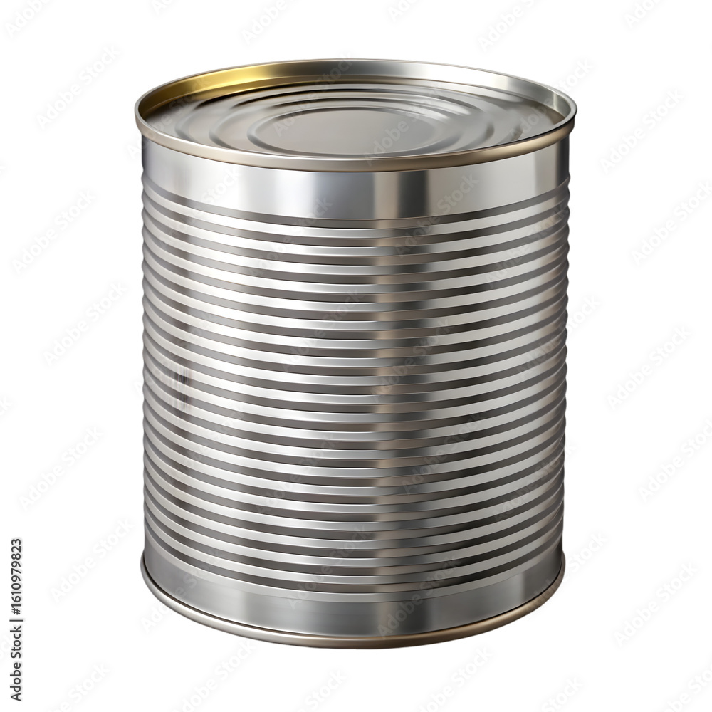 Poster empty tin can isolated on transparent background png icon isolated with transparent background