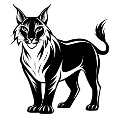 black and white lynx silhouette