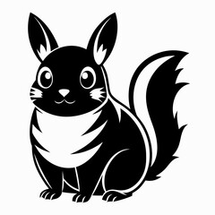  pika silhouette on white background