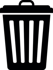 Black trash can icon simple vector illustration