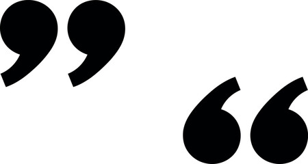 Quotation marks symbol black on white background