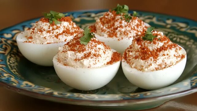 Deviled eggs on a plate