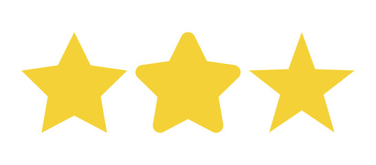 Set  stars in flat outline and glyph Collection