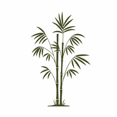 Fototapeta premium Stylized bamboo plant with segmented stalks and symmetrical leaf arrangements