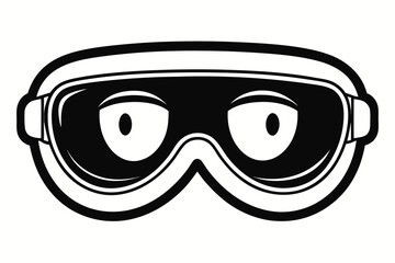 safety goggles black and white silhouette