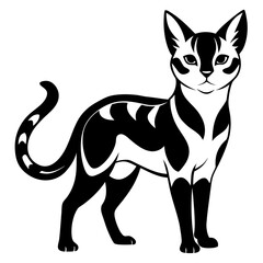sand cat black and white silhouette 