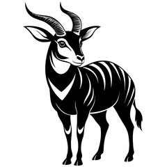 saola black and white silhouette 