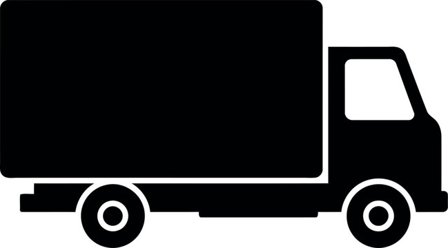 Black box truck icon silhouette