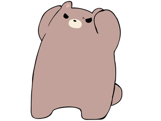 頭を抱える くま 
