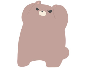 頭を抱える くま 主線なし