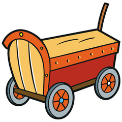 vector illustration of a wagon