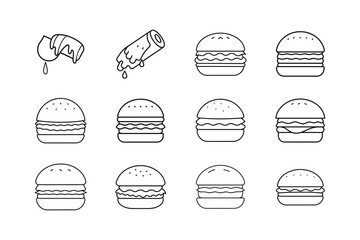 set of bread icons set