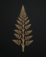Old lighthouse unique carving fern leaf art on plain black background