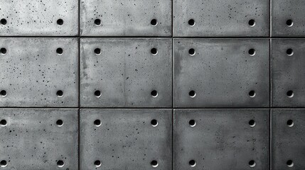 Concrete tiles with centered hole pattern and varied texture