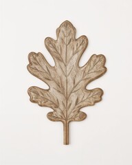 Old schoolhouse unique carving oak leaf art on plain white background