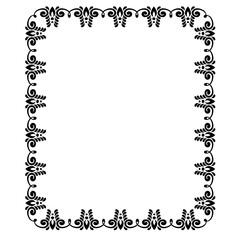 Vintage Ornamental Vector Frame – Elegant Black Vector Border, SVG