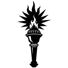Torch of liberty  icon perfect for patriotic projects and digital design use.