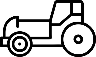 This illustration depicts a red agricultural tractor with a trailer, a powerful vehicle used for farming and cargo transportation