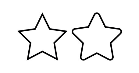 Set  stars in flat outline and glyph Collection