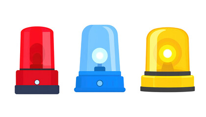 Colorful Emergency Lights in Red Blue and Yellow for Safety Alerts