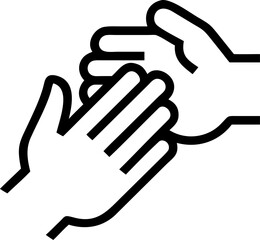 Vector hand cursor icon with a finger pointing up, ideal for a web button or click symbol illustration
