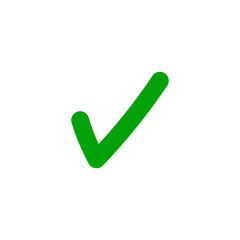 green check mark vector icon  on white background  