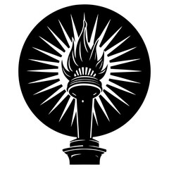 Torch of liberty  icon perfect for patriotic projects and digital design use.