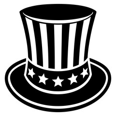 Uncle Sam hat  icon perfect for patriotic projects and digital design use.