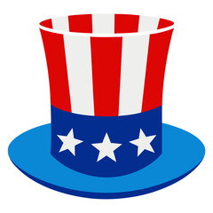 Uncle Sam hat  icon perfect for patriotic projects and digital design use.